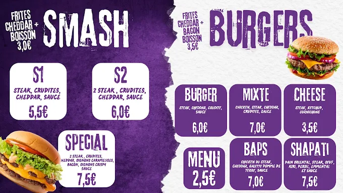 Menu Burgers